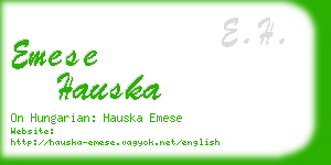 emese hauska business card